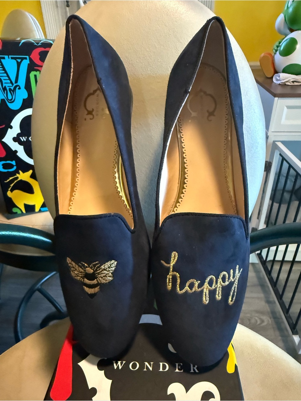 Women’s Embroidered Ballet Flats “Bee Happy” by C Wonder